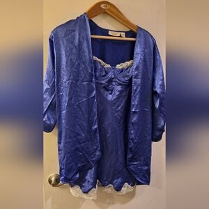 Sexy Luxury Vintage Gold Label Victoria's Secret Chemise & Cover Lace Trim Gift